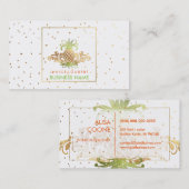 PixDezines Ananas/Imitate Gold Speck Visitenkarte (Vorne/Hinten)