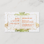 PixDezines Ananas/Imitate Gold Speck Visitenkarte (Rückseite)