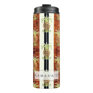 PixDezines Ananas Imitate Koa Wood Longboard Thermosbecher