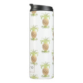 PixDezines Ananas/Imitate Metallisches Gold Thermosbecher (Nach rechts gedreht)