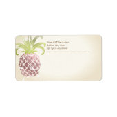 PixDezines Ananas/Imitate Rose Gold Adressaufkleber (Vorne)