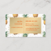 PixDezines Ananas-Muster Visitenkarte (Rückseite)