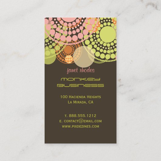 PixDezines Anpassbare Retropunkte Visitenkarte (Rückseite)