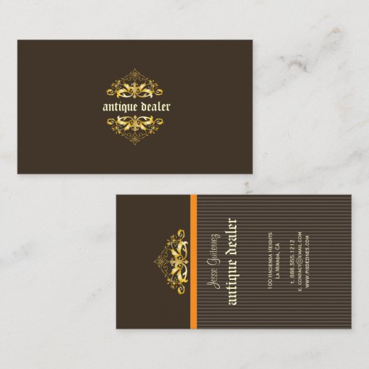 PixDezines Antique Dealers/Pinstripes/Filigres Visitenkarte (Vorne/Hinten)