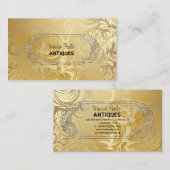 PixDezines ANTIQUE IMITAT GOLD DAMASK Visitenkarte (Vorne/Hinten)