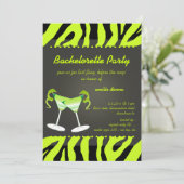 PixDezines Apfel Martini Bachelorette / Farbe Einladung (Stehend Vorderseite)