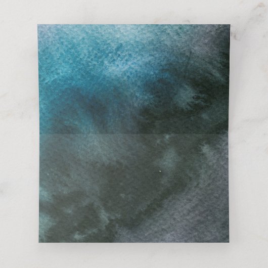 PixDezines Aquamarin Grüne Wasserfarbe Bar Mitzvah Platzkarte (Innenseite Aufgefaltet)