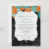 PixDezines aquamarin+orange Laternen/Tageslicht Einladung (Rückseite)