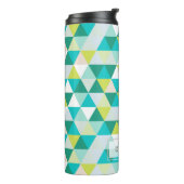 PixDezines Aquamarin/Zeichengeometrie/Dreiecke Thermosbecher (Nach links gedreht)