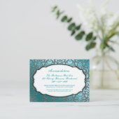 PixDezines aquamariner Flora-Damast/Unterkünfte Begleitkarte (Stehend Vorderseite)