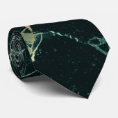 PixDezines Aquamariner grauer Marmorsklab+goldene Krawatte (Gerollt)