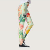 PixDezines Aquarell-Blume/DIY-Hintergrund Leggings (Rechts)