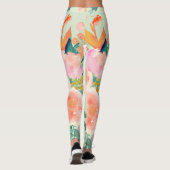PixDezines Aquarell-Blume/DIY-Hintergrund Leggings (Rückseite)