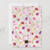 PixDezines Aquarell Blume Rose Taufe Einladung (Rückseite)