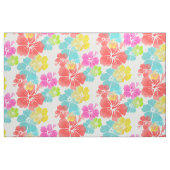 PixDezines Aquarell Hibiskus/Rosa/Grün/Aqua Stoff (Yard (91,4 cm))