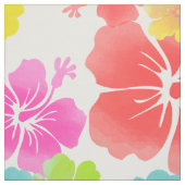 PixDezines Aquarell Hibiskus/Rosa/Grün/Aqua Stoff (Muster)