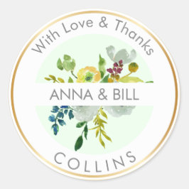 PixDezines Aquarellblume/Ranunculus/Vielen Dank Runder Aufkleber