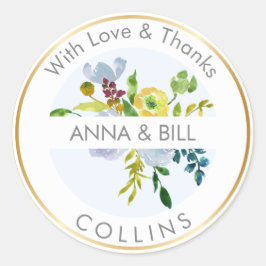 PixDezines Aquarellblume/Ranunculus/Vielen Dank Runder Aufkleber