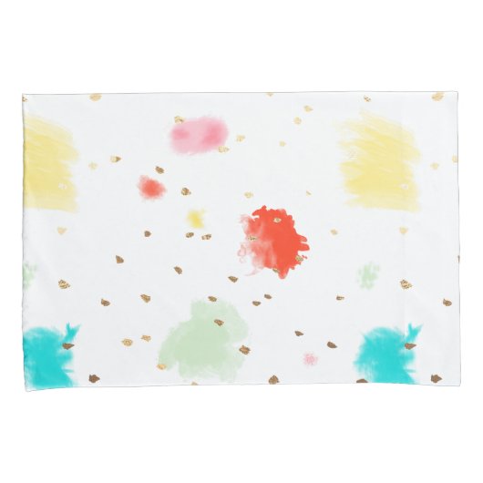 PixDezines Aquarellfarbe Feder/DIY Hintergrund Kissenbezug (Vorderseite-Rechts)