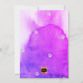 PixDezines Aquarellfarbe Rosa+Platinum Bat Mitzvah Einladung (Rückseite)