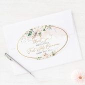 PixDezines Aquarellfarbe Rosenrosen Kommunion C Ovaler Aufkleber (Umschlag)