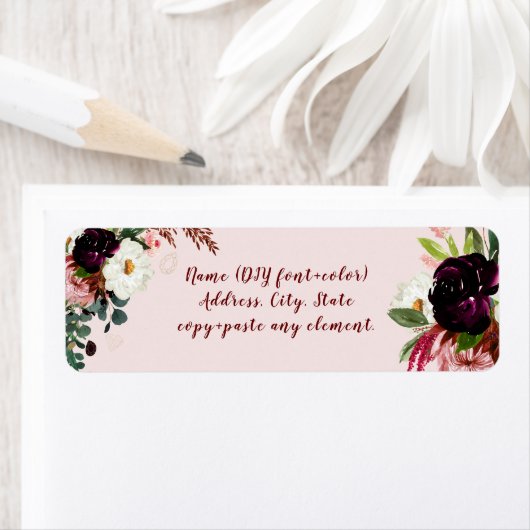 PixDezines Aquarellfarben Blume Burgundy Blush (Insitu)