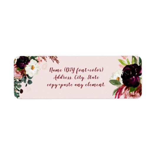 PixDezines Aquarellfarben Blume Burgundy Blush (Vorne)