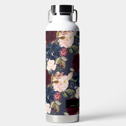 PixDezines Aquarellfarben Blume DIY Hintergrund Trinkflasche (Vorderseite)