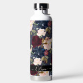 PixDezines Aquarellfarben Blume DIY Hintergrund Trinkflasche (links)