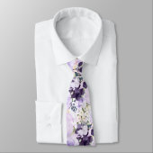 PixDezines Aquarellfarben Blume Lila Rose Krawatte (Gebunden)