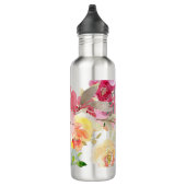 PixDezines Aquarellfarben Blume/Mittlere Sommer Ro Edelstahlflasche (Rechts)