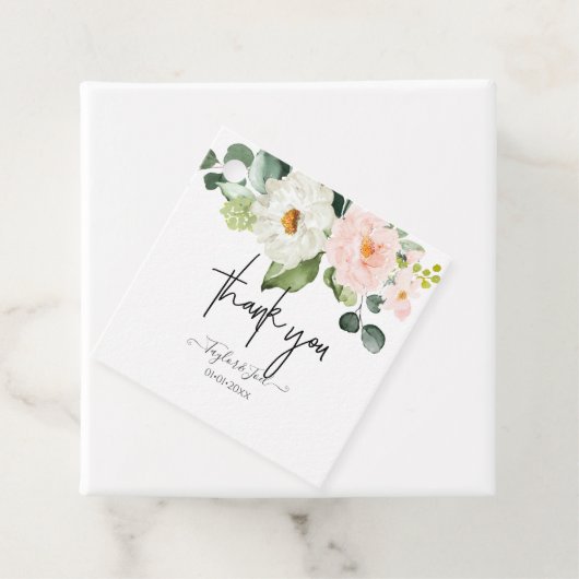 PixDezines Aquarellfarben Blume Rosen blush Geschenkanhänger (Beispiel)