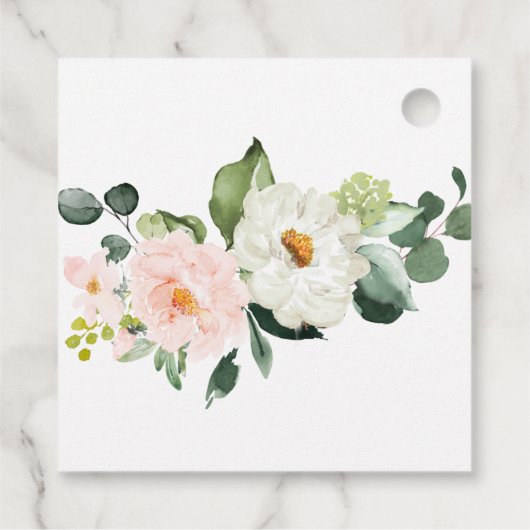 PixDezines Aquarellfarben Blume Rosen blush Geschenkanhänger (Rückseite)