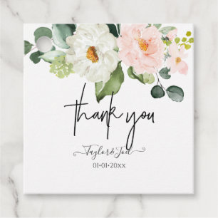 PixDezines Aquarellfarben Blume Rosen blush Geschenkanhänger