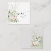 PixDezines Aquarellfarben Blush Rose Eukalyptus Mitteilungskarte (Vorne/Hinten)