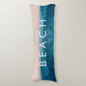 PixDezines Aquarellfarben PINK SAND STRAND Seitenschläferkissen (Vorderseite Vertikal)