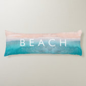 PixDezines Aquarellfarben PINK SAND STRAND Seitenschläferkissen (Vorderseite)