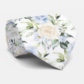 PixDezines Aquarellfarben Rose Blaue Creme Krawatte (Gerollt)