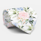 PixDezines Aquarellfarben Rose Blush Blue Krawatte (Gerollt)