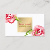 PixDezines Aquarellfarben Rose/Imitate Gold Visitenkarte (Vorderseite)