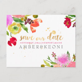 PixDezines Aquarellfarben Save the Date Foto Ankündigungspostkarte