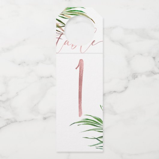 PixDezines Aquarellpalmenfronten, Grünflächen Flaschenanhänger (Rückseite)