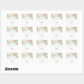 PixDezines Aquarellpeonies Peach+Mint Quadratischer Aufkleber (Blatt)