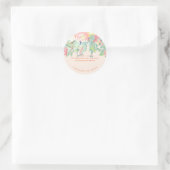 PixDezines Aquarellpeonies Peach+Mint Runder Aufkleber (Tasche)