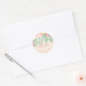 PixDezines Aquarellpeonies Peach+Mint Runder Aufkleber (Umschlag)