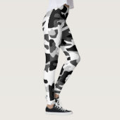 PixDezines Arktische Camouflage, Schwarz/Weiß/Grau Leggings (Rechts)