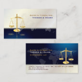 PixDezines ATTORNESY/WHITE+BLUE/WELTMAP Visitenkarte (Vorne/Hinten)