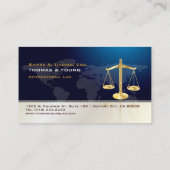 PixDezines ATTORNESY/WHITE+BLUE/WELTMAP Visitenkarte (Rückseite)