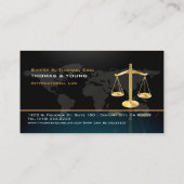 PixDezines ATTORNEY/AQUAMARIN/BLACK/WORLD MAP Visitenkarte (Rückseite)