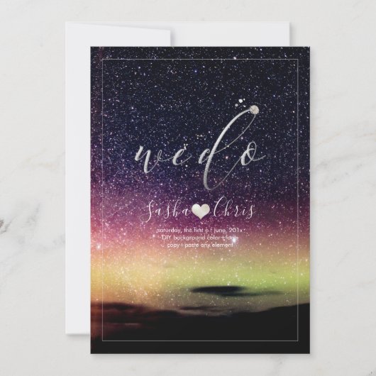 PixDezines Aurora Night Sky Einladung (Vorderseite)